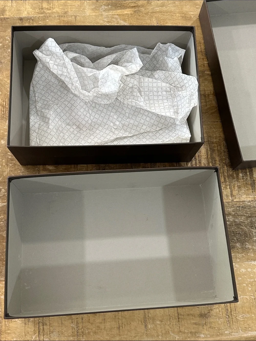 Gucci Dark Brown Logo Gift Boxes with Gold Lettering
